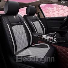 Stretchy Leather Pure Color Design Universal Cute Car Seat Covers Dengan Gambar Desain Mobil Kendaraan