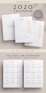 2020 Calendar Planner Printable Instant Download Sunday Etsy In 2020 Printable Planner Planner Planner Calendar
