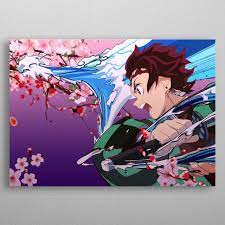 Maybe you would like to learn more about one of these? Demon Slayer Tanjiro Poster By Hacx7 Displate In 2021 Anime Drawings Anime Wall Art Aesthetic Anime