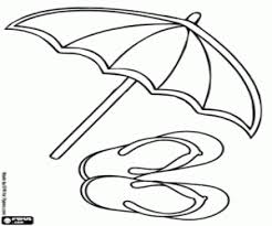 Beach umbrella flip flop coloring pages. Summer Coloring Pages Printable Games
