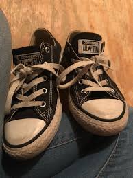 Black And White Converse Womens Size 7 Black And White Converse Sneakers Size 2 5 Youth Kids Never Really Worn Much Can Be Womens 5 5 Ish Black And White Converse Sneakers White Converse