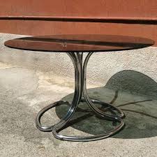 But we are also here for couch dinners. Italian Smoked Glass Dining Table With Chrome Plated Steel Legs 1970s For Sale At Pamono