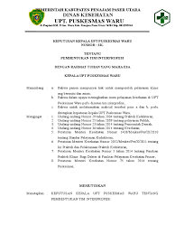 Pembentukan tim swakelola dapat disesuaikan dengan tusi pada bidang/bagian. 7 3 1 Ep2 Sk Pembentukan Tim Interprofesi