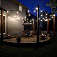 So while we could hang them from hooks on the house side, we really needed some poles on the other side of the patio. Pin On Outdoor Patio Lighting