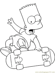 Free Skateboard Coloring Pages Free Printable Coloring Page Bart Skateboarding 2 Coloring Pages 7 Com Simpsons Drawings Coloring Books Bart Simpson Drawing
