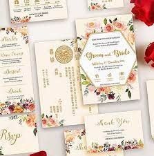 A Guide To Chinese Wedding Invitations Etiquettes And Tips Chinese Wedding Invitation Wedding Invitation Packages Chinese Wedding Invitation Card