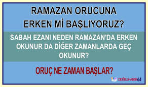 Ezan vakti geri sayım aracı ile namaz vakitleri bilgisini takip edebilirsiniz. Dogru Haber61 Oruc Ne Zaman Baslar Sabah Ezani Neden Ramazan Da Erken Okunur Da Diger Zamanlarda Gec Okunur Ramazan Orucuna Erken Mi Basliyoruz Vatandaslarimiz Arasinda Sikca Tartisilan Ramazanda Ve Ramazan Disinda Sabah