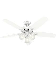 This new updated model has been made to be more durable, powerful, and includes energy this outdoor ceiling fan can be mounted on either flat or sloped ceilings. Hunter Fan 53236 Builder 52 Inch Snow White Ceiling Fan