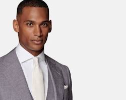 Image of Formal outfit with suit, buttondown shirt, and tie