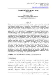 Rombakan dan pengubahsuaian ke atas semua modul sedang giat dijalankan agar bersesuaian dengan sukatan terbaru kurikulum standart sekolah rendah (kssr). Pdf Integrasi Pendidikan Lalu Lintas Di Sekolah
