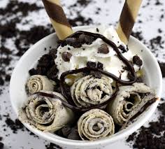 Cookie Monster Ice Cream Rolls Oreo Wafer Chocolate And Whipped Cream Ice Cream Ice Cream Recipes Diy Ice Cream