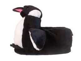 Happy Feet Penguin Animal Slippers Xl Fuzzy Slippers