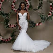 Explore a variety of mermaid wedding dresses at theknot.com. African Mermaid Wedding Dress 2020 Sweetheart Strapless Lace Beaded Wedding Gowns Black Bride Dress Applique Sereia Gown Women Wedding Dresses Aliexpress