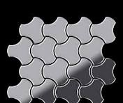 Mosaico metallo solido Acciaio inossidabile specchiato grigio spesso 1,6 mm  ALLOY Ubiquity-S-S-M disegnato da Karim Rashid