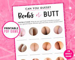 Boobs or Butt Game Funny Bachelorette Game Games for - Etsy Israel