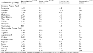 Amino Acid Profiles Of Different Millet Grains Variety