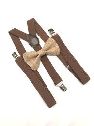 Black Bow Tie And Suspenders Set Burlap Bow Tie Tan Bow Ties For Men Bowtie And Suspenders Set Bow Ties For Mens Bow Tie And Suspend Brown Suspenders Suspenders Wedding Mens Wedding Suspenders