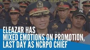 Eleazar's only main rival for the post is his classmate at the philippine military academy (pma) class 1987, mgen. Eleazar Has Mixed Emotions On Promotion Last Day As Ncrpo Chief Youtube