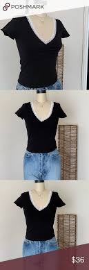 Black And White Brandy Price Brandy Melville Black White Lace Trim Gina Top Nwt White Lace Lace Trim Brandy Melville Tops