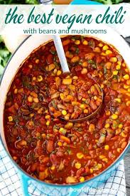 Smoky Vegetarian Chili With Beans And Mushrooms Bowl Of Delicious Recipe Vegetarian Vegetarian Soup Recipes Vegetarian Chili