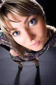 177 Angle Funny Portrait Studio Wide Woman Stock Photos