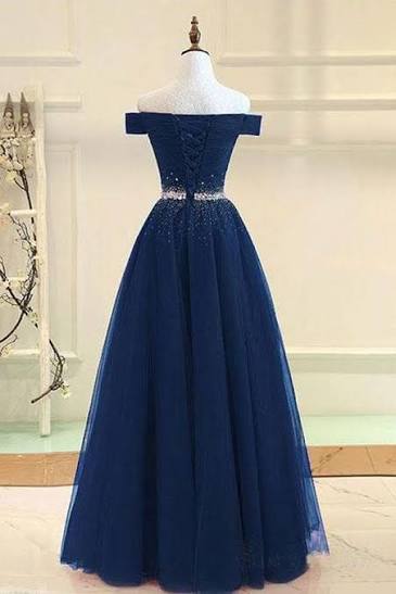 Off Shoulders Red Tulle Floor Length Prom Dress | 8TH Grade Dance Dress