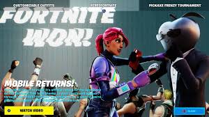 Free fortnite hack from trying! Welcome Back Fortnite Mobile Free V Bucks Youtube