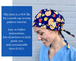 Surgical Hat SEWING PATTERN PDF, Scrub Cap With Button Sewing Pattern,  Scrub Cap Pattern, Chemo Hat, Women's Scrub Cap Sewing Tutorial