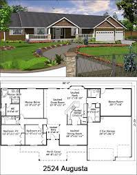 Ranch homes are convenient, economical to build and maintain, and particularly friendly to both related categories: Augusta 2524 Ranch Style House Plans House Blueprints Ranch House Plans