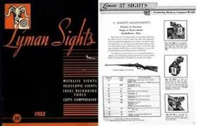 Details About Lyman 1951 52 Sights Catalog No 36