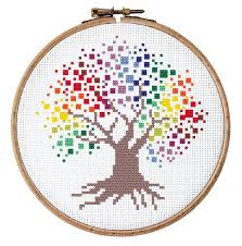 Cross stitch patterns often find their use as decoration when designing an apartment, e. Rainbow Tree Pattern For Cross Stich Small Landscape Pdf A Etsy