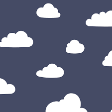 The simple yet effective design features a pattern of fluffy white clouds on a mid grey background. Clouds Wallpaper Navy White World Of Wallpaper A618 Cao 4