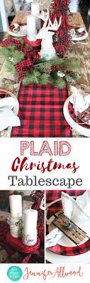 Buffalo Check Tablescape For Less Than 100 From Hobby Lobby Christmas Tablescapes Christmas Decor Diy Christmas Decorations