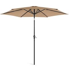 Keep the tilt umbrella stable by gripping it with both hands when switching the angle. Best Choice Products 10ft Outdoor Steel Market Patio Umbrella W Crank Tilt Push Button 6 Ribs Tan Walmart Com Walmart Com