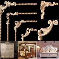 Hand carved wood appliques and onlays. 10pcs Rubber Wood Carved Corner Onlay Applique Frame Unpainted Furniture Decor Unpainted Furniture Wood Appliques Furniture Appliques