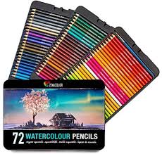 72 Matite Acquerellabili Zenacolor Con Pennello E Astuccio Per Disegno In Metallo Zenacolor Scatola Di Matit Matite Acquerellabili Matite Colorate Acquerello