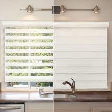 Chicology 58 In W X 72 In L Striped Dove Zebra Horizontal Roller Shade Zswi5872 The Home Depot Curtains With Blinds Zebra Blinds Blinds For Windows