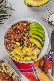 High Protein Caribbean Bowl Olive Mango Protein Bowls Protien Meals High Protein Dinner