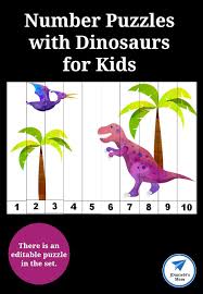 It's the perfect activity for killing time on a rainy day too. Number Puzzles With Dinosaurs For Kids Jdaniel4s Mom