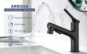 black bathroom sink faucet with