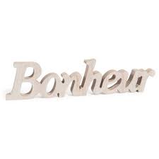 Parola Decorativa Bonheur Deco Murale Bois Deco Murale Deco Bois