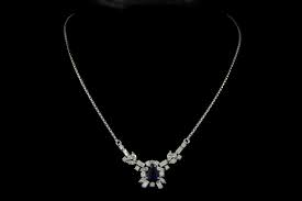 Antique art deco platinum & gold 0.25ct diamond brooch. Diamonds Sapphire Platinum And Gold Necklace Ourivesaria Ancora Jewellery Of Pre Owned Gold Porto