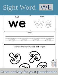 Sight Word We Worksheet Primarylearning Org Sight Word Worksheets Sight Words Pre Primer Words