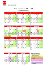 Calendario escolar 26-27
