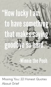 Love is taking a few steps backward maybe even more 18 of 21. How Lucky Lan To Have Somethin That Makes Saying Goodbye Sohart Winnie The Pooh Missing You 22 Honest Quotes About Grief Winnie The Pooh Meme On Ballmemes Com