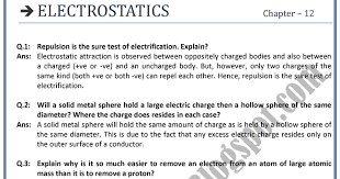 Electrostatics Question Answers Physics Xii In 2020 Physics Notes Physics College Physics