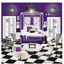 In decor, white is an extremely powerful color. The Purple Black And White Room Created By Ramc Black White Rooms Tween Room Room