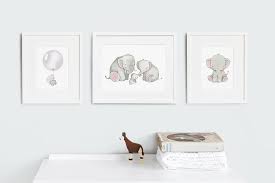 The arrival of a newborn baby is such a special time in a parent's life. Baby Elephant Nursery Wall Art Set Daisyandbump