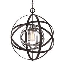 Bel Air Lighting Monrovia 1 Light Polished Chrome And Black Pendant 10791 Pc Bk The Home Depot