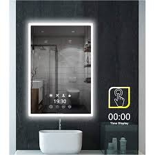 Instead of having to depend on a different light source, this way the lights are illuminated around the mirror, so you can see better in the dark and even in the daylight. Time Display Led Bathroom Makeup Vanity Mirror With Lights Wall Mounted Backlit Mirror Vanity Lighted Mirror With 3 Color Temperature Changing Walmart Canada